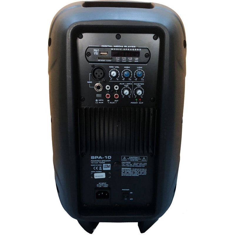 Leem SPA-10 Active 120W, 2-Way, 10" Powered PA Speaker