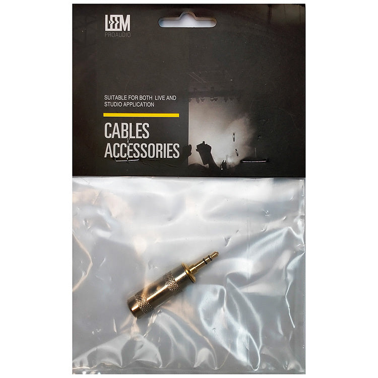 Leem 3.5mm Stereo Cable Jack Plug with Gold Tip (Pk-1)