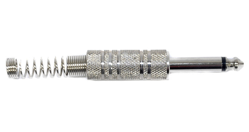 Leem 1/4" Metal Mono Jack Plug with Long Flexible Cable Boot (Pk-1)