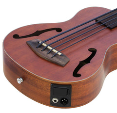 Aria AU-Series Fretless AC/EL Bass Ukulele with Cutaway