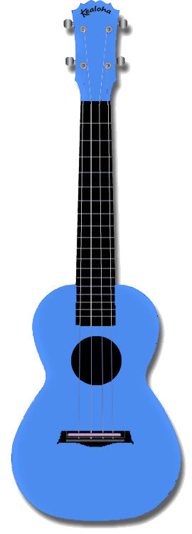 Kealoha Concert Ukulele in Plain Blue with Blue ABS Resin Body