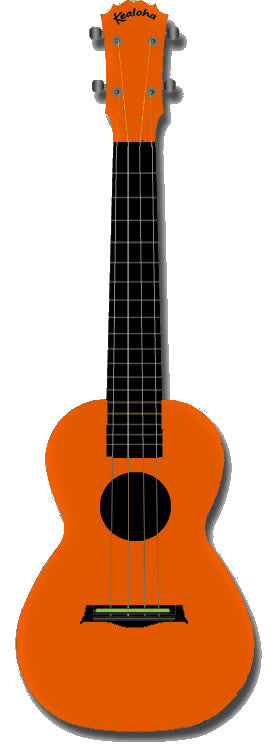 Kealoha Concert Ukulele in Plain Orange with Orange ABS Resin Body