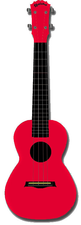 Kealoha Concert Ukulele in Plain Red with Red ABS Resin Body