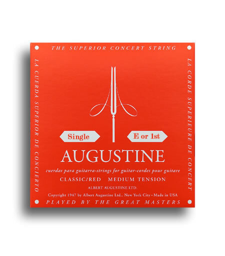 Augustine Classic Red Regular Tension (E-1st) Single Classical Guitar String