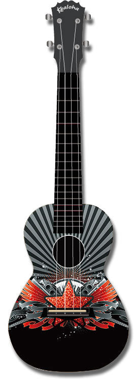Kealoha "Starstruck" Design Concert Ukulele with Black ABS Resin Body