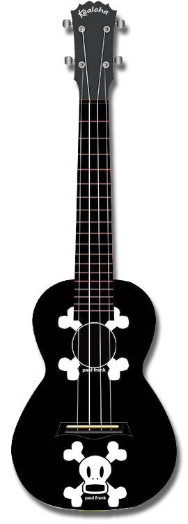 Kealoha "Skull'n'Bones" Design Concert Ukulele with Black ABS Resin Body