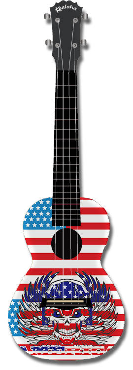 Kealoha "American Avenger" Design Concert Ukulele with Black ABS Resin Body