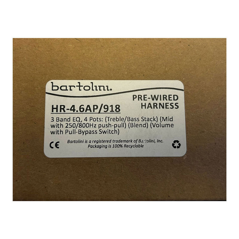 Bartolini HR-4.6AP/918 Pre-Wired Harness with 3-Band EQ and 4-Pots
