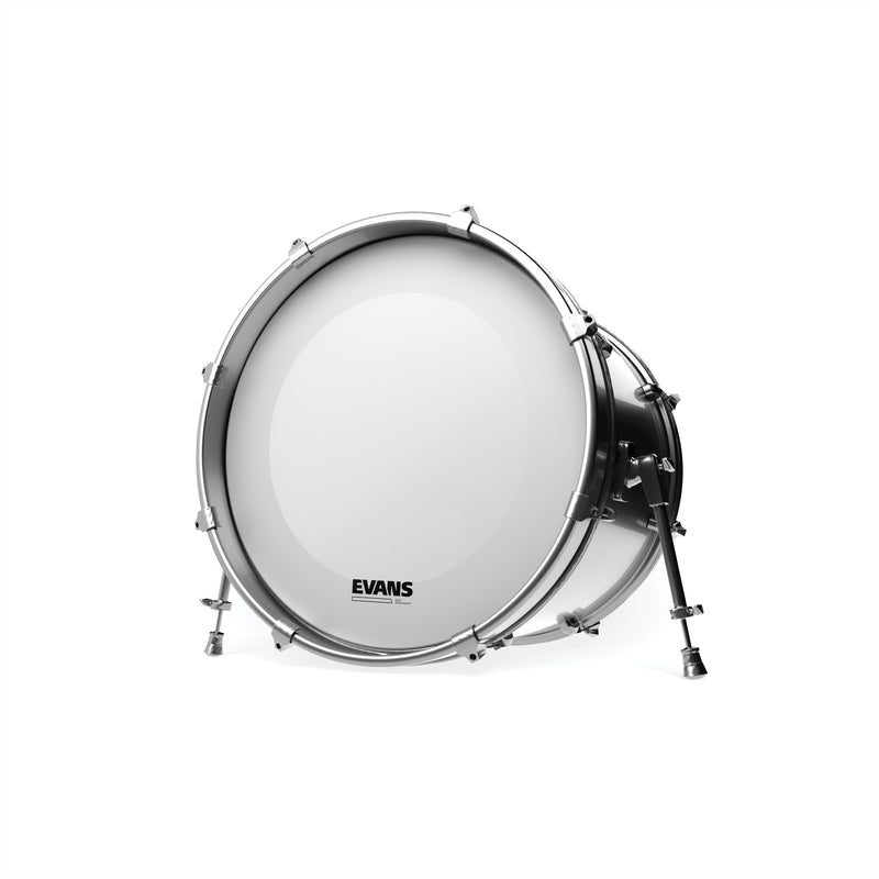 EVANS EQ3 Resonant Coated White Bass Drum Head, No Port, 18 Inch