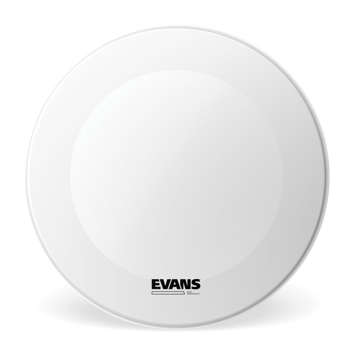 EVANS EQ3 Resonant Coated White Bass Drum Head, No Port, 22 Inch