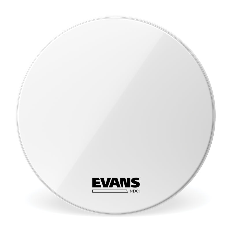 EVANS MX1 White Marching Bass Drum Head, 32 Inch