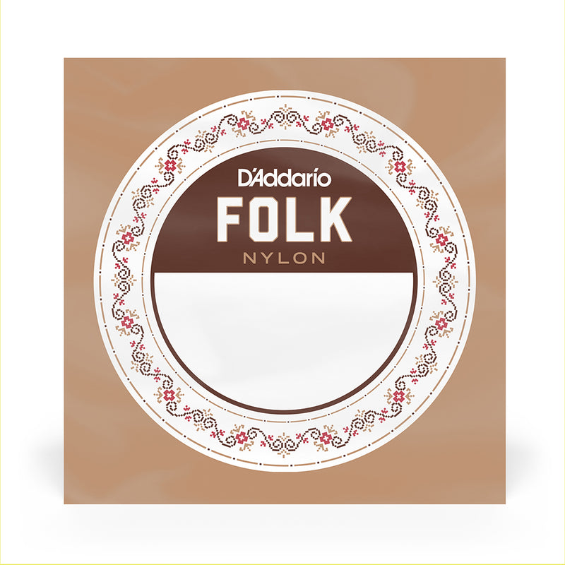 D'Addario BES045W Folk Nylon Guitar Single String, Silver Wound, Ball End, .045