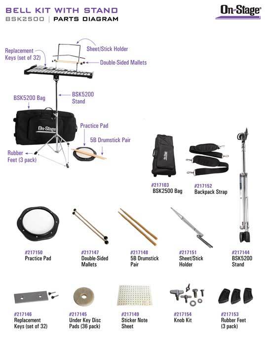 On Stage Bell Kit with Stand in Bag