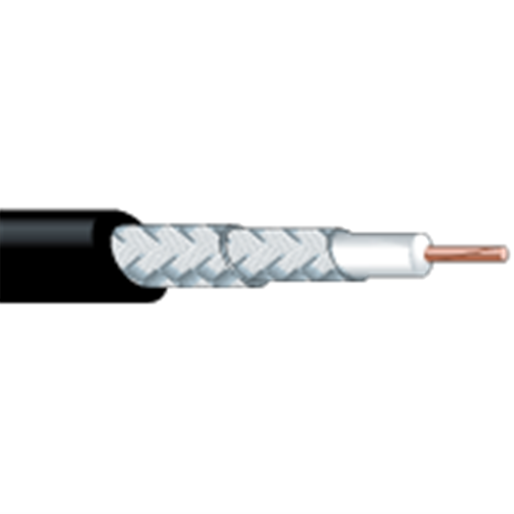 Canare L-2.5CUHWS black 100m on cardboard reel (L-2.5CUHWS-B1R) — Roll of 100m