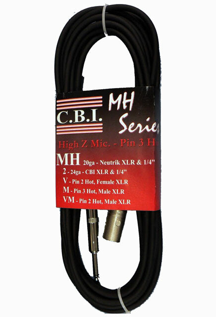 C.B.I. Cables Artist MHVM Series 20ft Audio Cable 1/4" - Male XLR