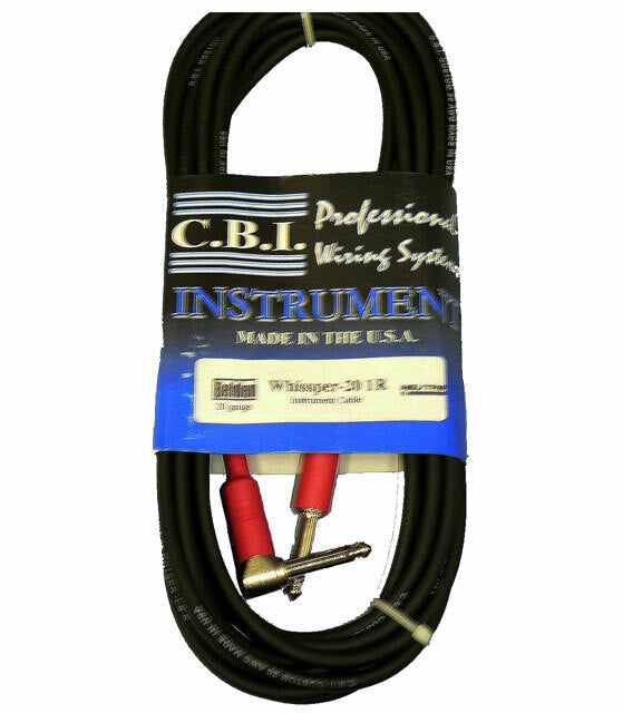 C.B.I. Cables Whissper Series 20ft Instrument Cable with 1 x Right Angle Jack
