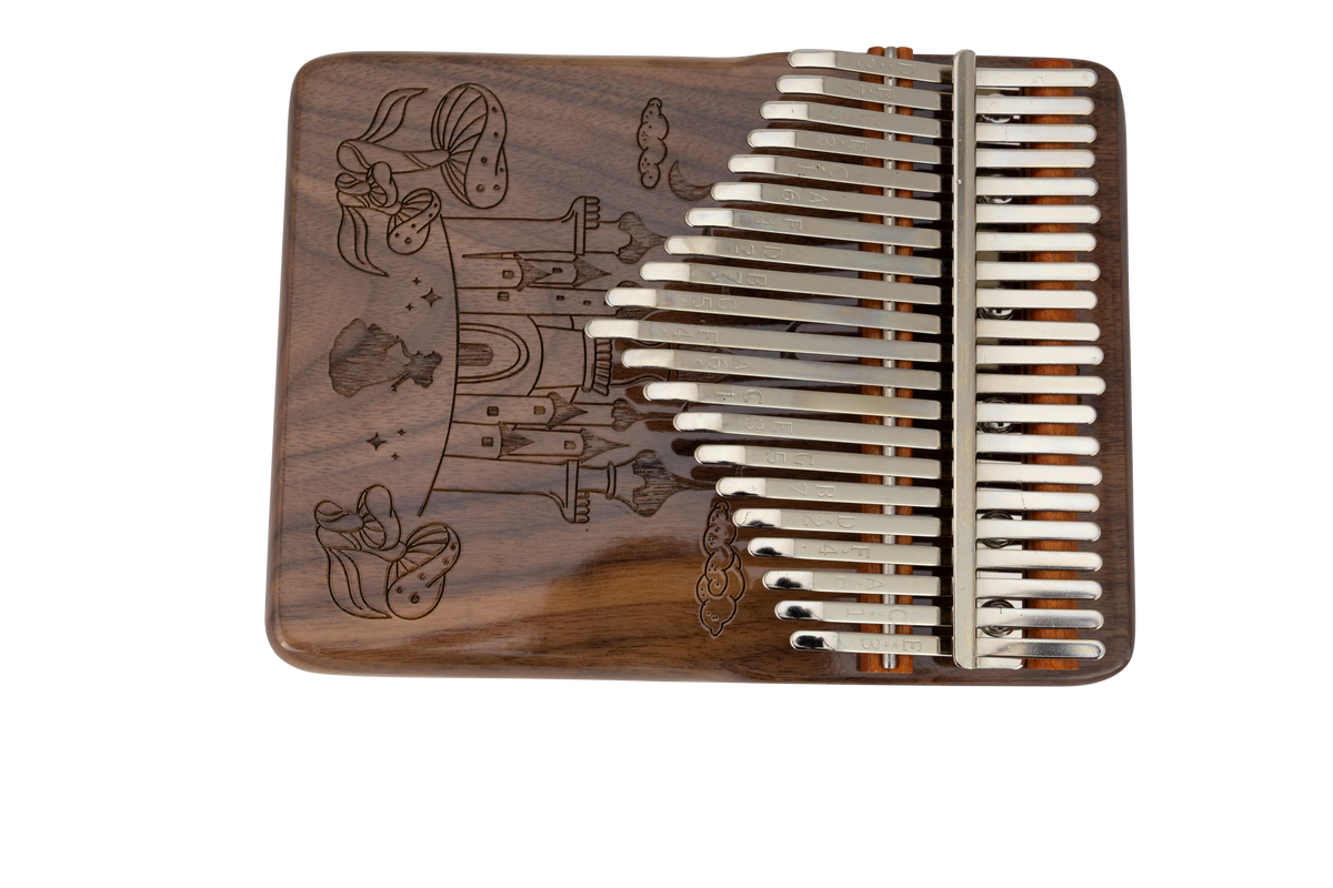 CEGA 21-KEY BOX KALIMBA 21CKW00-XC, STAND&CASE - Natural Rosewood Finish with pattern