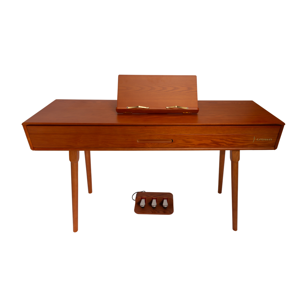 Crown CMDP-909 Upright Hideaway Digital Piano (Solid Walnut)