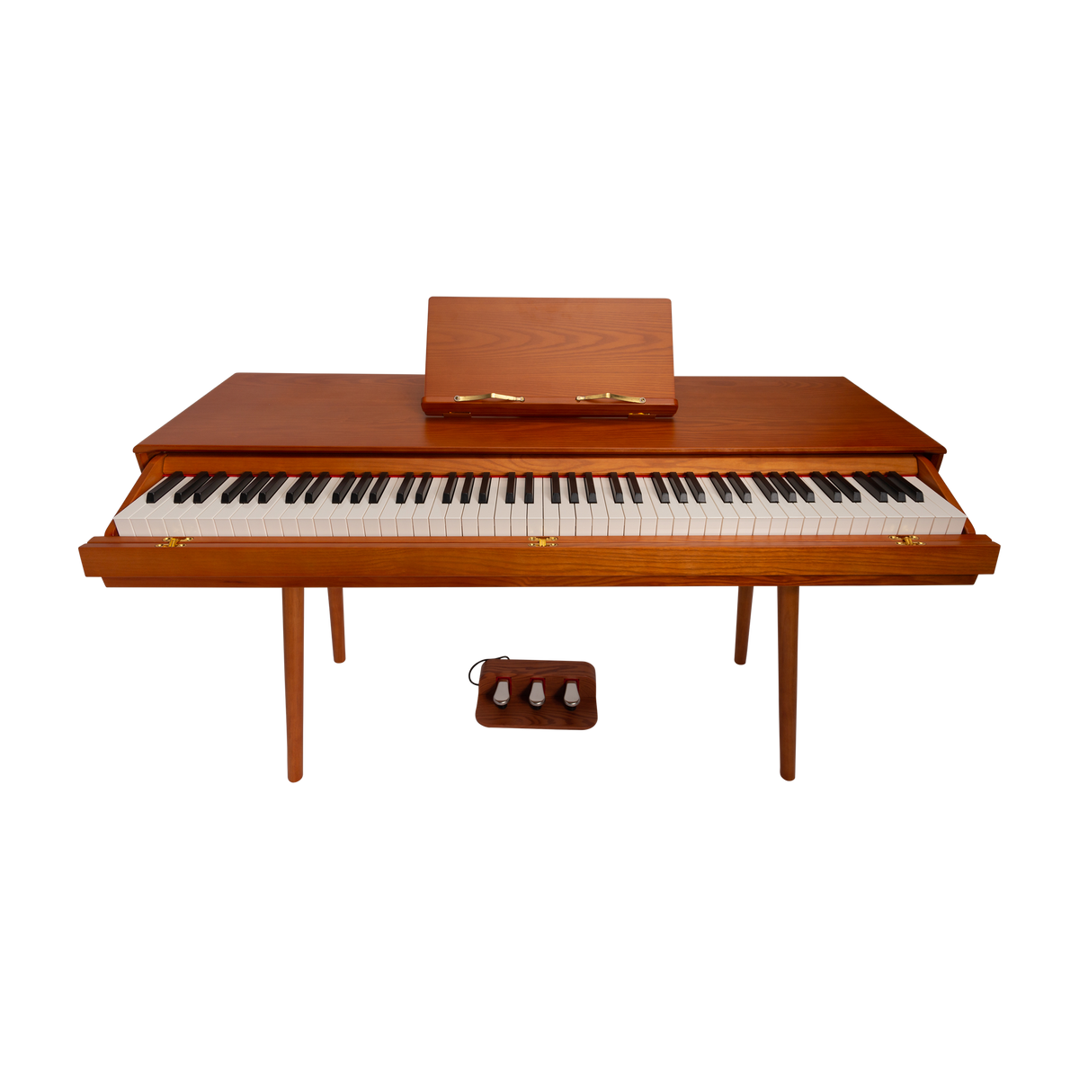 Crown CMDP-909 Upright Hideaway Digital Piano (Solid Walnut)