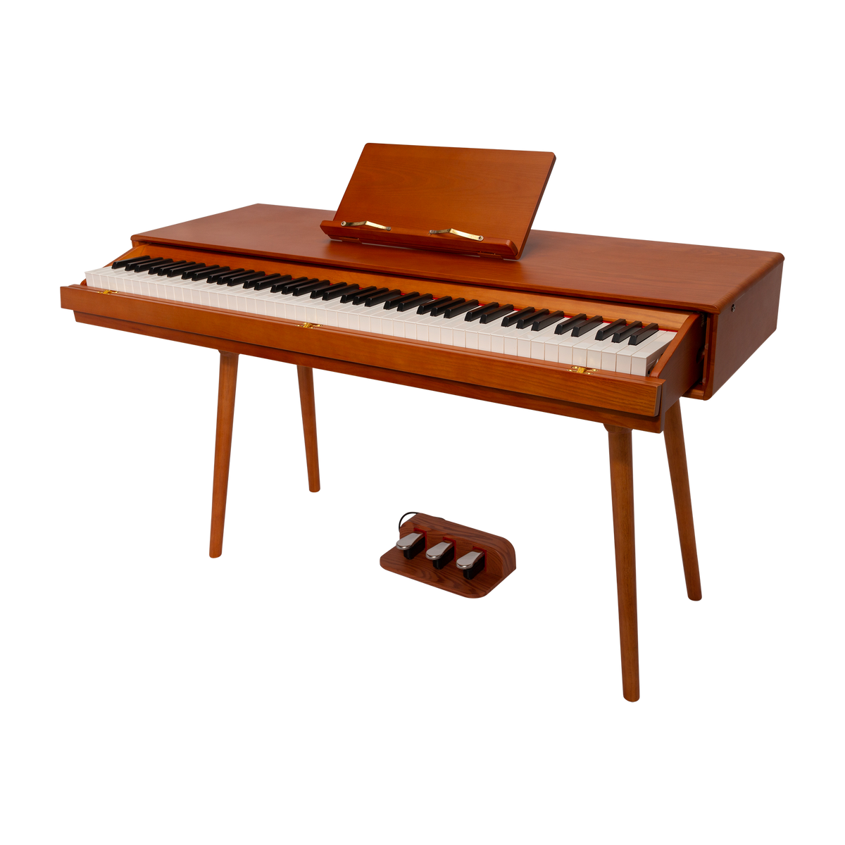 Crown CMDP-909 Upright Hideaway Digital Piano (Solid Walnut)