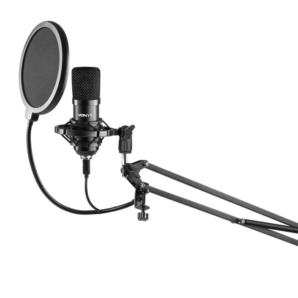 Vonyx CMS300B USB Studio Microphone Set Black