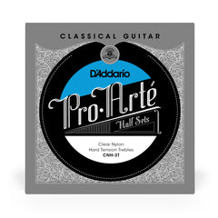 D'Addario CNH-3T Pro-Arte Clear Nylon Classical Guitar Half Set, Hard Tension