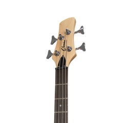 Casino '24 Series' Left Handed Mahogany Tune-Style Electric Bass Guitar and 15 Watt Amplifier Pack (Natural Gloss)