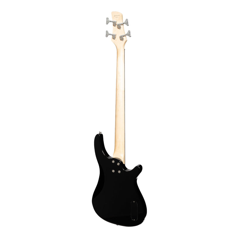 Casino '24 Series' Left Handed Tune-Style Electric Bass Guitar and 15 Watt Amplifier Pack (Black)