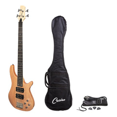 Casino '24 Series' Mahogany Tune-Style Electric Bass Guitar Set (Natural Satin)