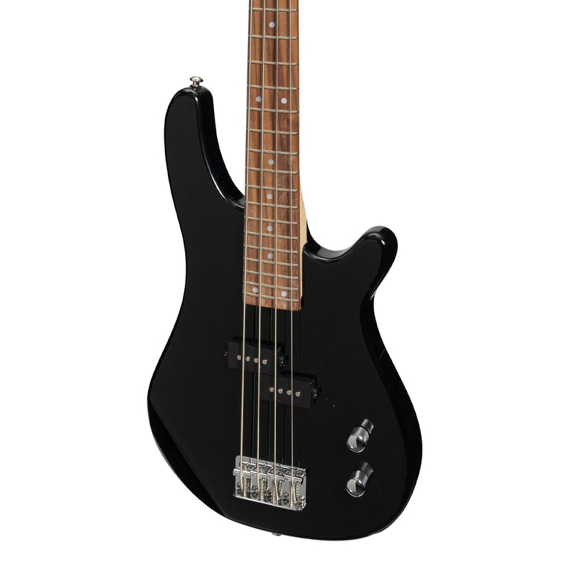 Casino '24 Series' Short Scale Tune-Style Electric Bass Guitar and 15 Watt Amplifier Pack (Black)