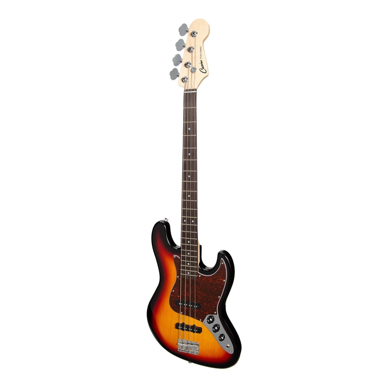 Casino J-Style Electric Bass Guitar and 15 Watt Amplifier Pack (Tobacco Sunburst)