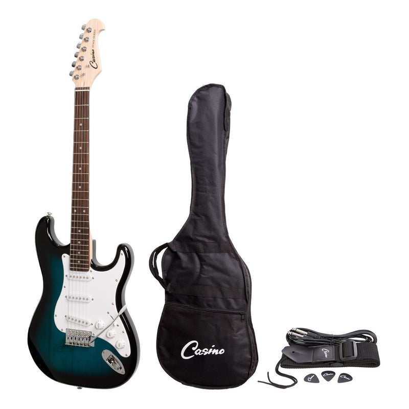 Casino ST-Style Electric Guitar Set (Blue Sunburst)