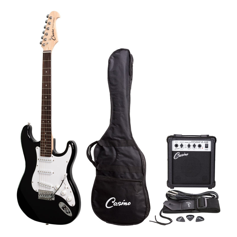 Casino ST-Style Electric Guitar and 10 Watt Amplifier Pack (Black)