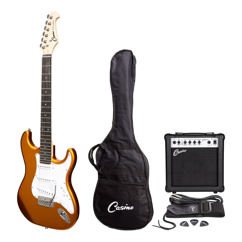 Casino ST-Style Electric Guitar and 10 Watt Amplifier Pack (Gold Metallic)