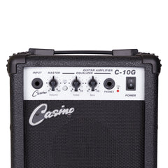 Casino ST-Style Electric Guitar and 10 Watt Amplifier Pack (Transparent Wine Red)