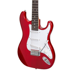 Casino ST-Style Electric Guitar and 10 Watt Amplifier Pack (Transparent Wine Red)