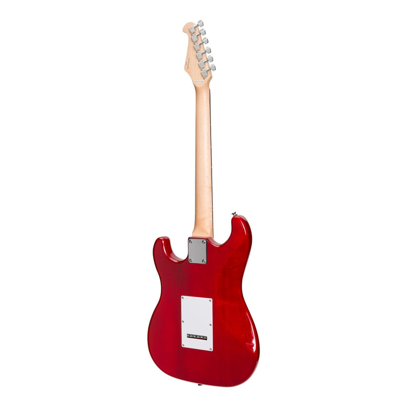 Casino ST-Style Electric Guitar and 15 Watt Amplifier Pack (Transparent Wine Red)