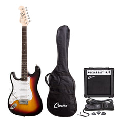 Casino ST-Style Left Handed Electric Guitar and 15 Watt Amplifier Pack (Sunburst)