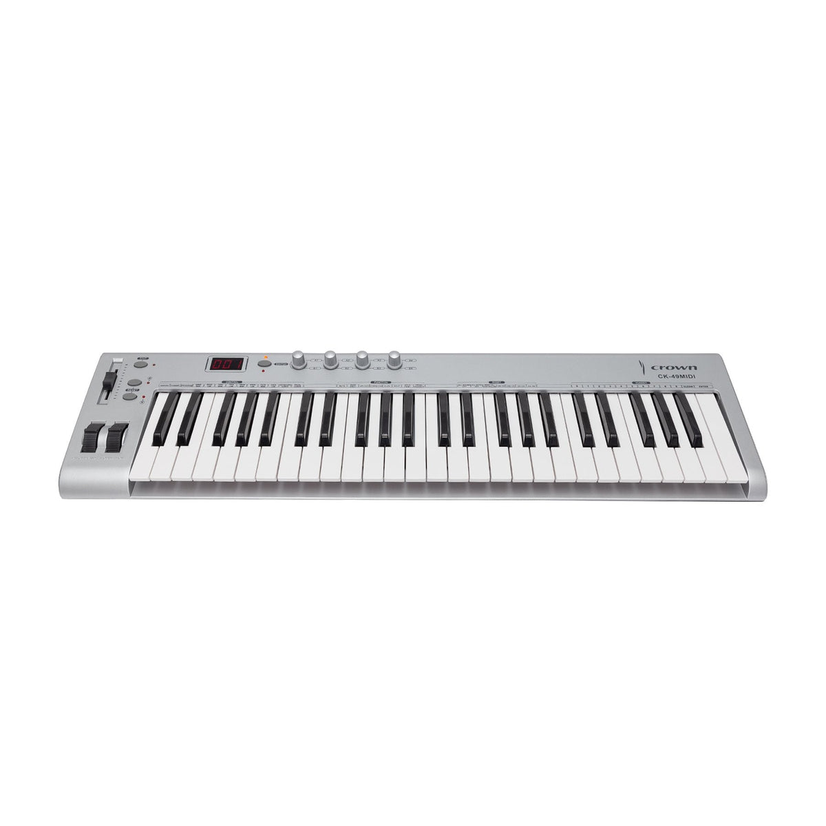 Crown CK-49 MIDI USB 49-Key Electronic Portable Keyboard Controller (Silver)