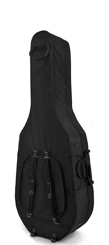 Ernst Keller 3/4 Size Hard-Foam Double Bass Case with Wheels in Black
