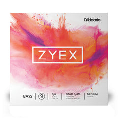 D'Addario Zyex Bass Single G String, 3/4 Scale, Medium Tension