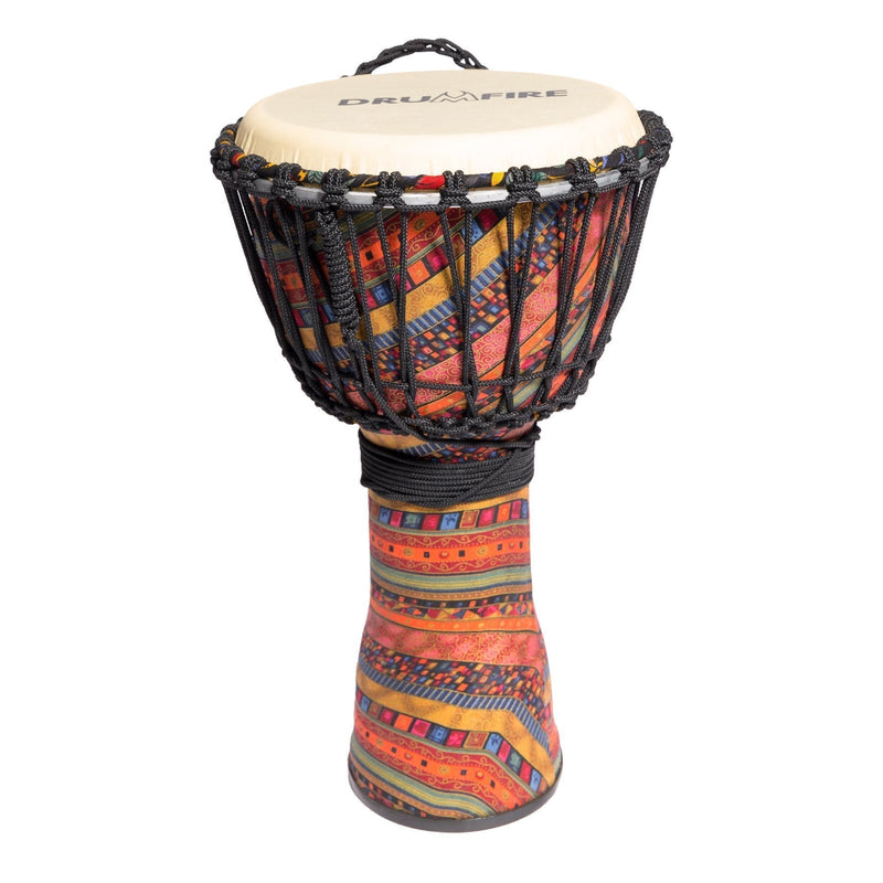 Drumfire 10" Synthetic Head Rope Djembe (Multicolour)