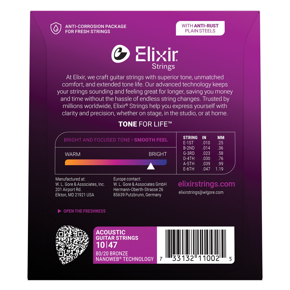 Elixir 11002 Nanoweb 80/20 Extra Light 10 - 47