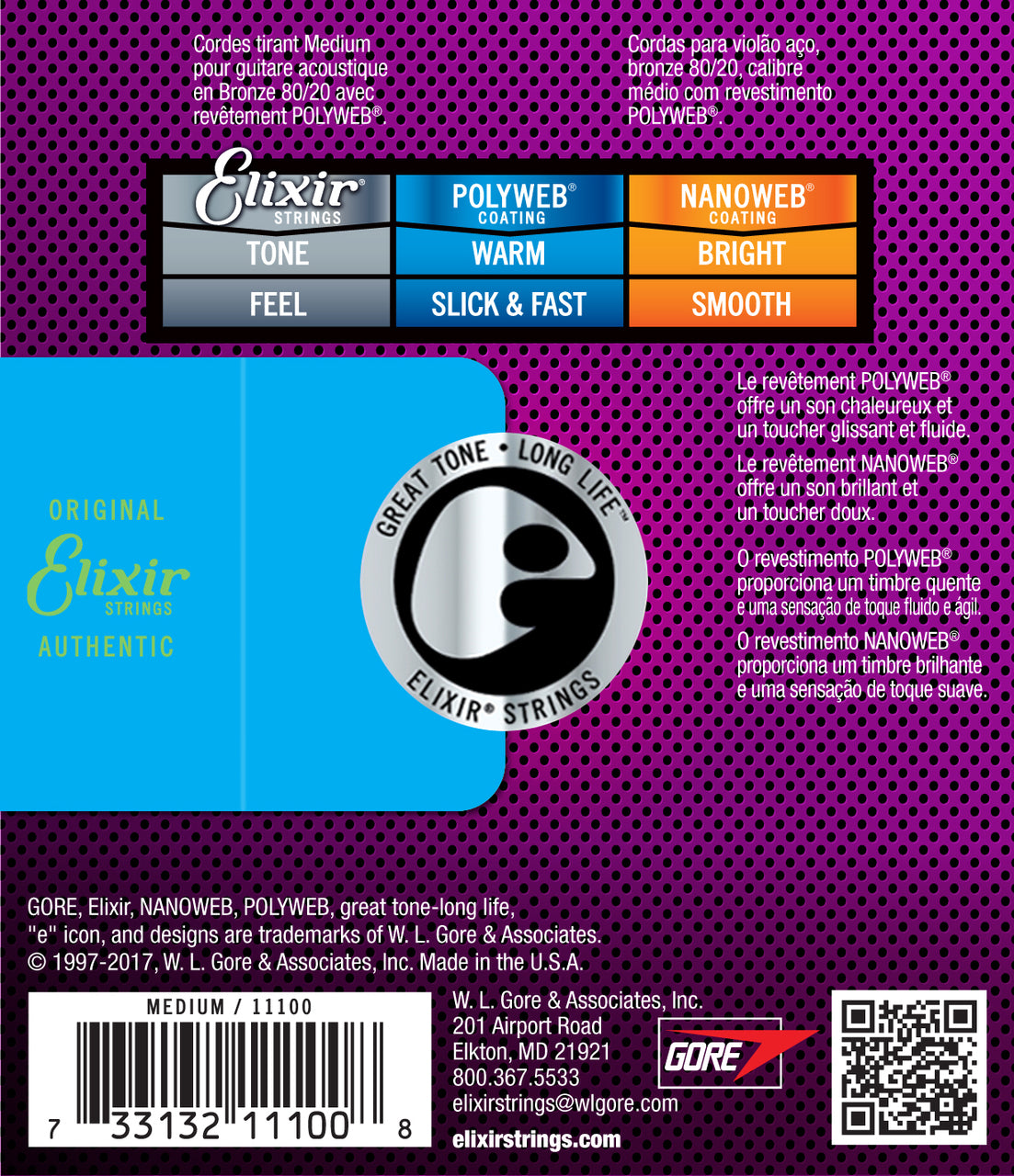 Elixir 11100 Polyweb 80/20 Medium 13-56