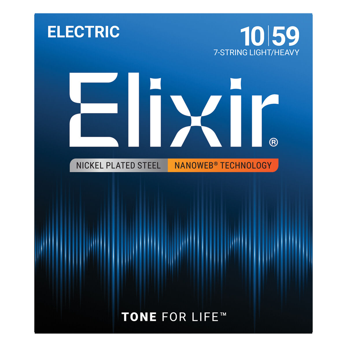 Elixir 12074 Nanoweb 7-String Electric Light-Med 10-59