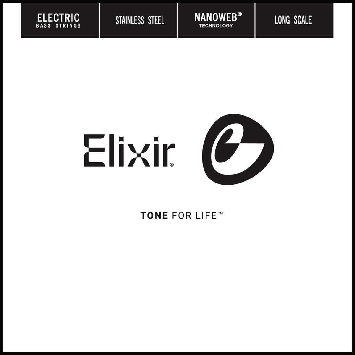 Elixir 13366 Nanoweb Single Stainless Steel Bass .065