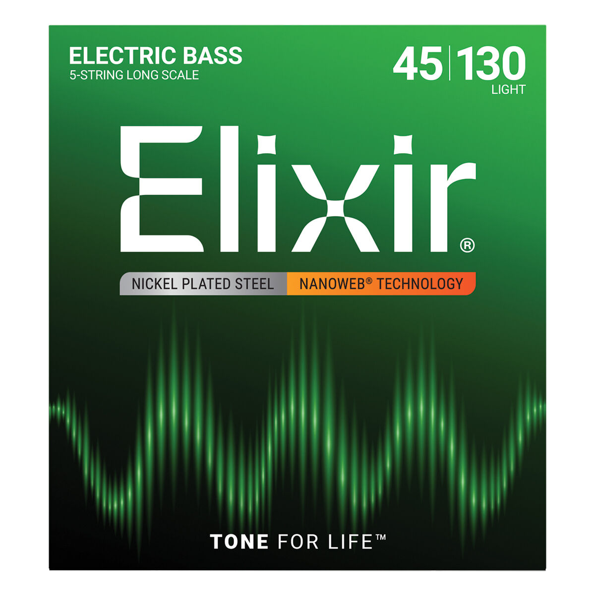Elixir 14202 Nanoweb Bass Light 45-130 5 String