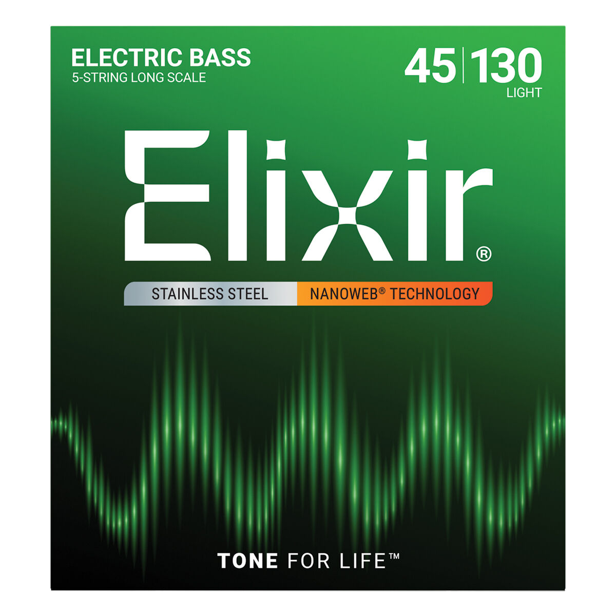 Elixir 14777 Nanoweb Bass Stainless Steel Med-Light 45-130 5 String