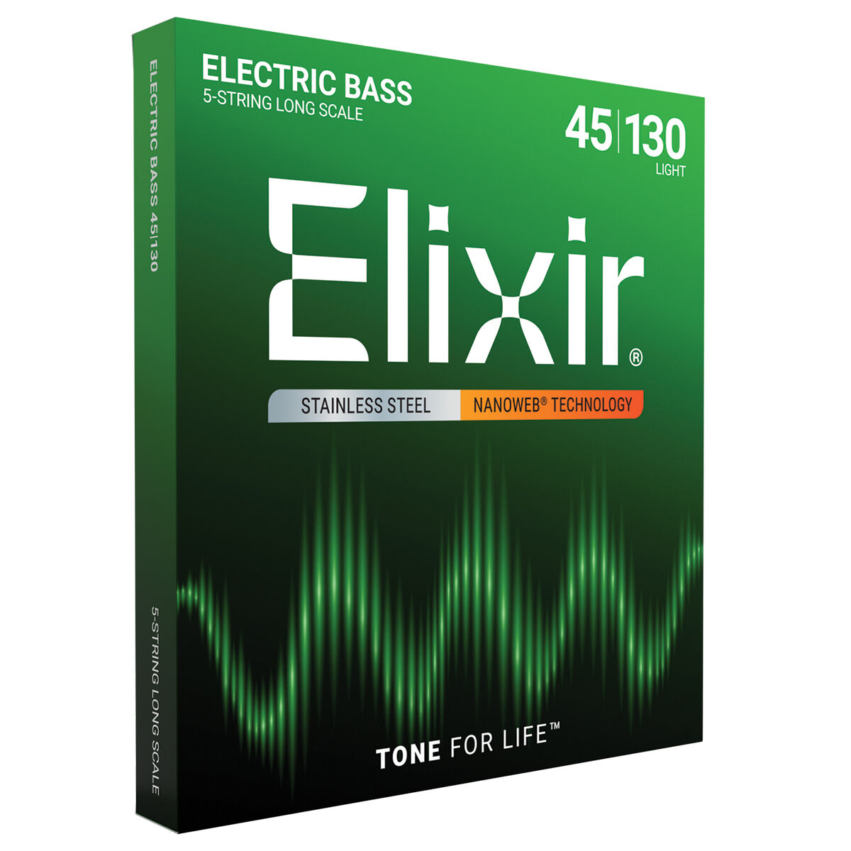 Elixir 14777 Nanoweb Bass Stainless Steel Med-Light 45-130 5 String