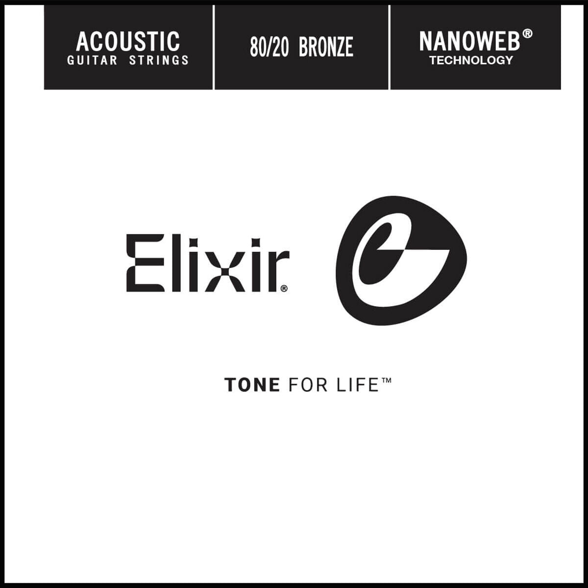 Elixir 15127 Nanoweb Single .027 80/20 Bronze
